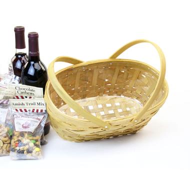 med woodchipbamboo oval double folding sd13 1 wholesale basket containers handled baskets