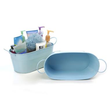 12  oval tub light blue by14 1lb wholesale metal containers tubs