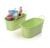 12  oval tub lime green by14 1lg wholesale metal containers tubs