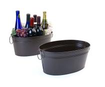 14  oval deep chocolate brown finish sale by68 1dkb wholesale metal containers