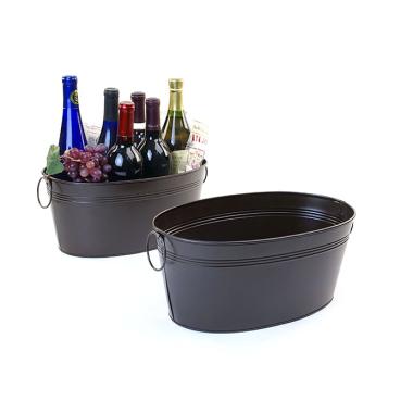 14  oval deep chocolate brown finish sale by68 1dkb wholesale metal containers