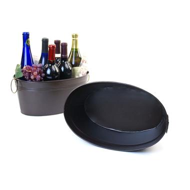 14  oval deep chocolate brown finish sale by68 1dkb wholesale metal containers