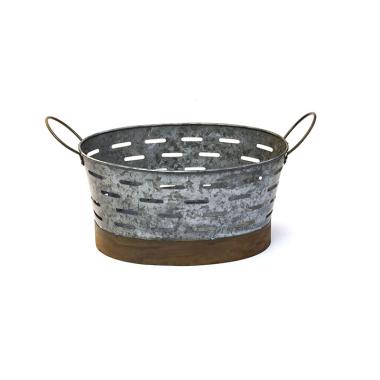 12  oval metal olive tub vintage rustic finish by91 1 wholesale