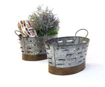 12  oval metal olive tub vintage rustic finish by91 1 wholesale