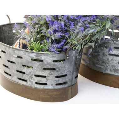 12  oval metal olive tub vintage rustic finish by91 1 wholesale
