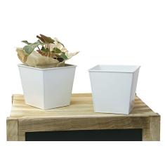 5 sq tin pot white by58 1w wholesale metal containers pails pots rect