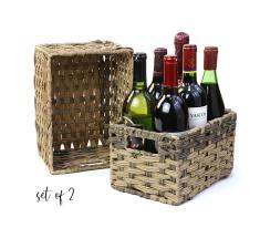 woven basket storage bin rectangle set 2 tp30 handles