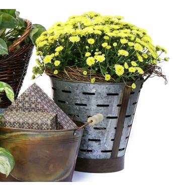 10 inch metal olive bucket deep vintage rustic by90 1 wholesale