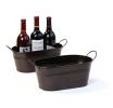 12  tin oval tub powder coated brown by14 1br wholesale metal containers