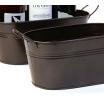 12  tin oval tub powder coated brown by14 1br wholesale metal containers
