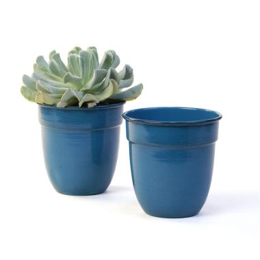 5  solid iron metal pot antique teal by74 1xtl wholesale containers