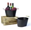 10  hammered tub wood handle by27 1 wholesale metal containers oval