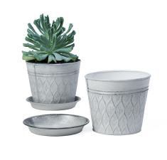 6  tin pot saucer antique white by206 1w wholesale covers