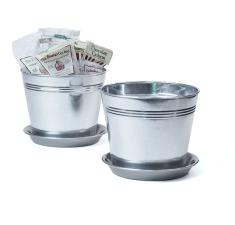 8  tin pot saucer galvanized by208 1 wholesale covers