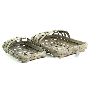 woodchip wall basket decor grey wash s2 wd340 2 wholesale baskets