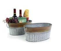 oval tub galvanized ribbedrust finish by83 1rst wholesale metal containers tubs