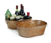 15  oval tub copper finish by95 1cp wholesale metal containers tubs