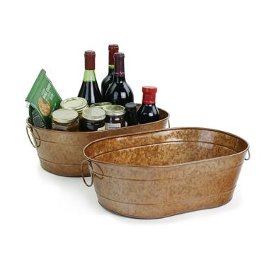 15  oval tub copper finish by95 1cp wholesale metal containers tubs