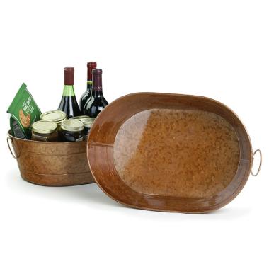 15  oval tub copper finish by95 1cp wholesale metal containers tubs