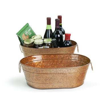 15  oval tub copper finish by95 1cp wholesale metal containers tubs