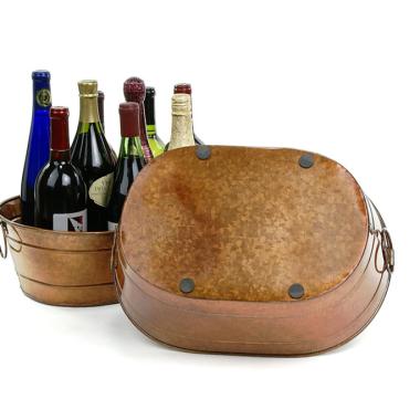 15  oval tub copper finish by95 1cp wholesale metal containers tubs