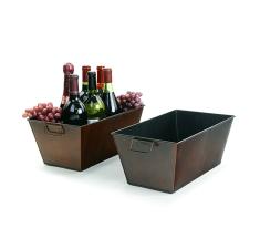 14  rectangle tin tray rust finish ty35 1rst wholesale metal containers rect