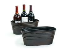 12  tin oval tub brown rust finish by12 1rst wholesale metal containers