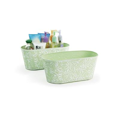 12  tin oval tub sage green by12 1gr wholesale metal containers