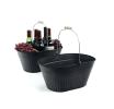 ribbed tin oval shop brushed black by671 1 wholesale metal containers