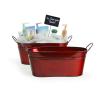 12  oval tin translucent red tub by14 1tr wholesale metal containers