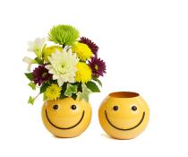 solid iron bowl smiley face golden yellow by207 1 wholesale metal