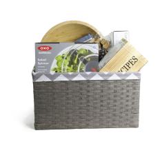 large woven synthetic rectangle storage bin tp424 1gry handles bowls