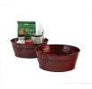 10  tin round tub translucent red by25 1tpr wholesale metal containers