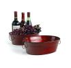 12  oval tin tub translucent red by878 1tpr wholesale metal containers