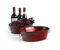 oval copper tin tub translucent red by878 1tpr wholesale metal containers