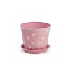 4  tin pot saucer light pink floral design by204 1fpk