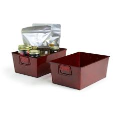 tin rectangular deep tray transparent red finish ty34 1tr wholesale metal containers