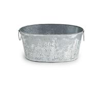 13  metal oval deep tub embossed pine treesdeer vintage design