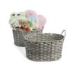 woven oval storage bin grey 2 tone tp145 1 handles bowls