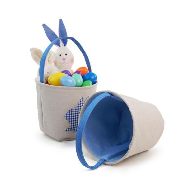 soft fabric blue bunny basket sf579 1bl wholesale containers handled baskets