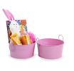 8  round tin tub light pink by18 1lp wholesale metal containers