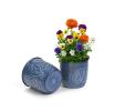 solid iron lathe pot with embossed mandala design antique blue by76 1bl wholesale