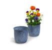 solid iron lathe pot with embossed mandala design antique blue by76 1bl wholesale