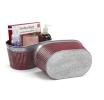 11  tin oval tub ribbed textured design burgundy bottom by81 1gib wholesale
