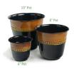 625  solid iron spun planter blackbrown glazed bn106 1 wholesale pot