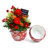 5x4 solid iron metal pot red floral by75 1r wholesale containers