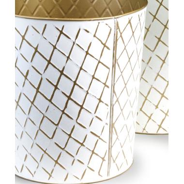 65  metal tall bucket white gold diamond pattern by121 1dpg wholesale