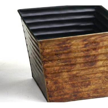 75  ribbed sq tin pot cover brown ty97 1br wholesale