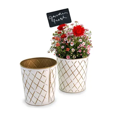 65  metal tall bucket white gold diamond pattern by121 1dpg wholesale