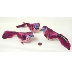 6  burgundy jm72 12 wholesale craft items feathered mushroom birds 6